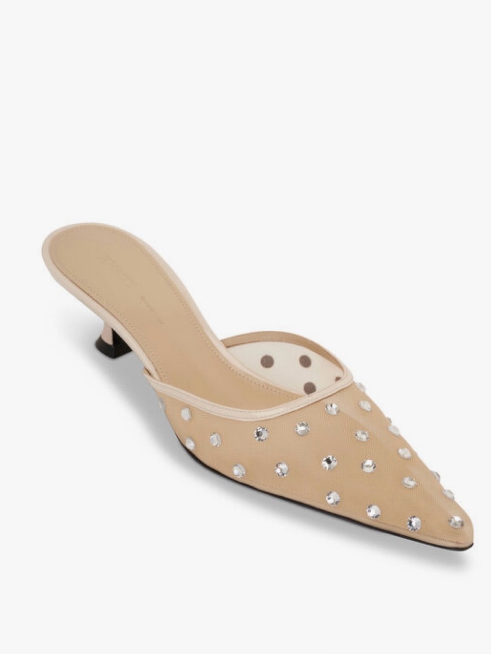 New KHAITE Minna 35 Crystal-Embellished Mesh Mules